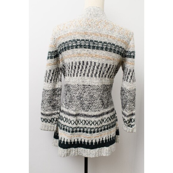 Cabi XS open front fringe southwest light gray cardigan prairie western - Picture 2 of 6